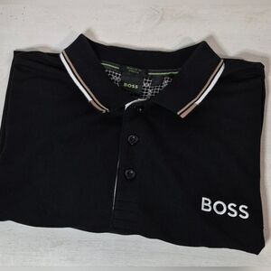 Hugo Boss Classic Black Paddry Pro Luxury Polo Shirt XL